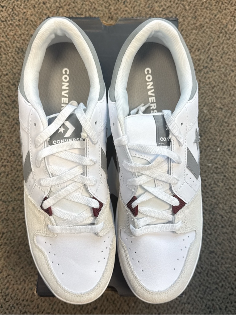 Converse CL98 OX Low Top Sneakers in White, Gray & Gum - Picture 2 of 6